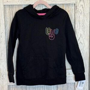 Cat & Jack Black Hoodie with Colorful Love Logo sz 6/6x